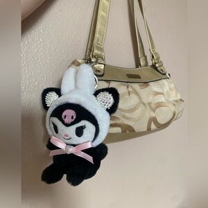Sanrio Kuromi Plush Bling Bag Charm Keychain